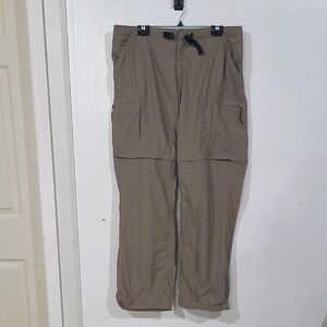 Mountain Hardwear Womens Tan Nylon  Convertible Hiking Pants Shorts Size 14